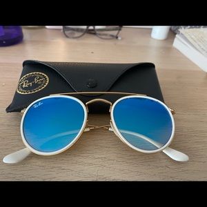 authentic ray ban sunglasses, double round bridge